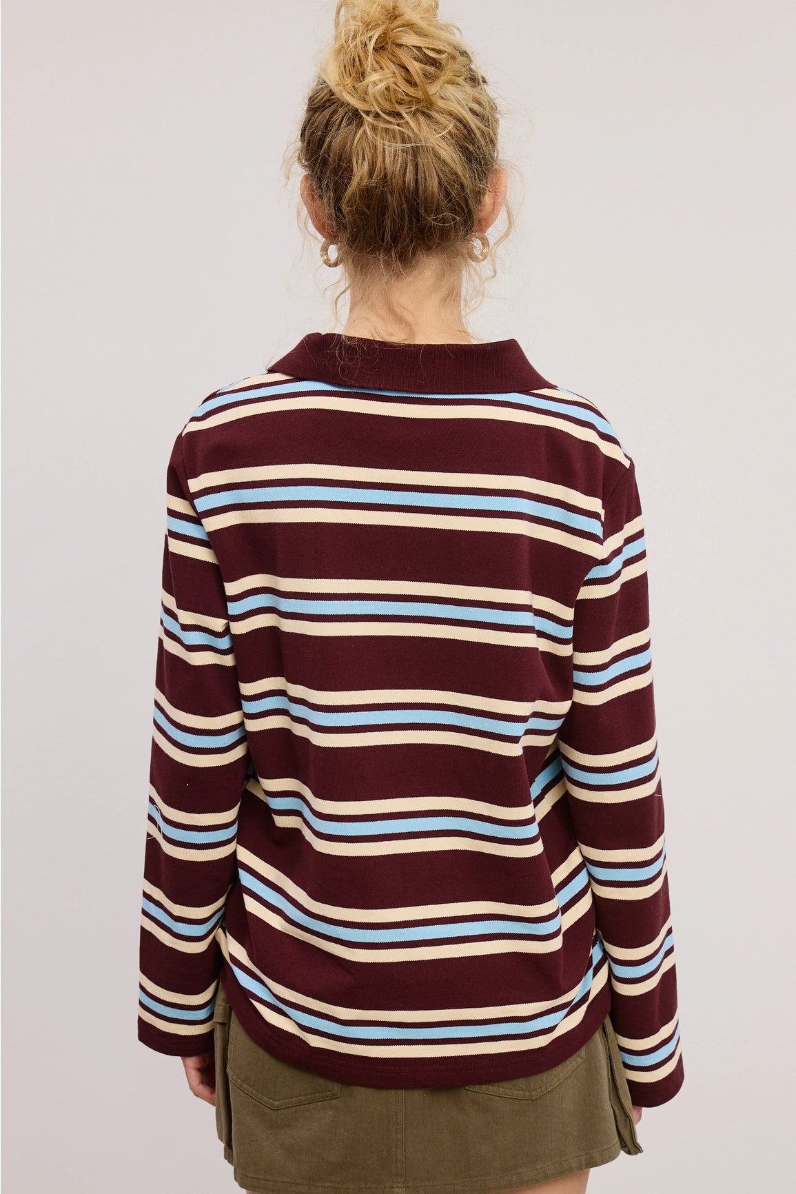 Striped Knit Polo Shirt