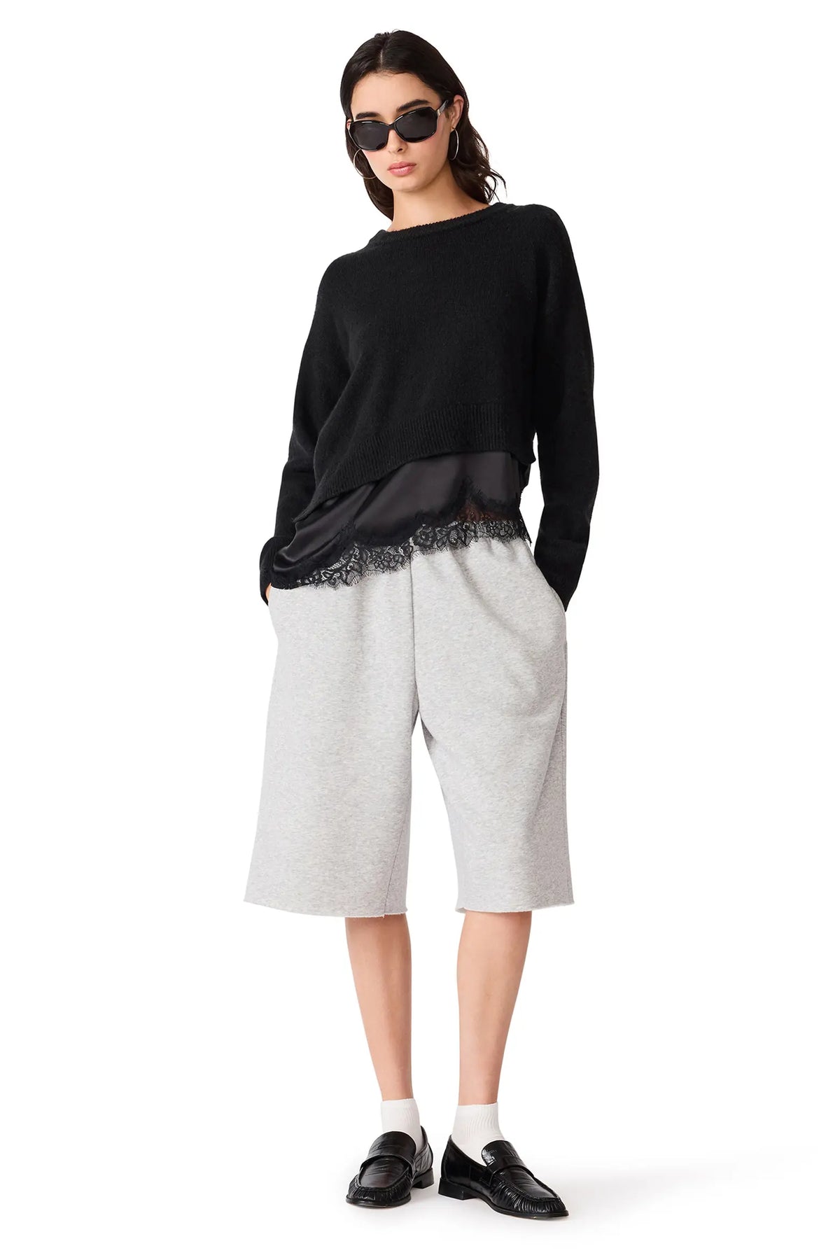 Aries Lace Hem Sweater