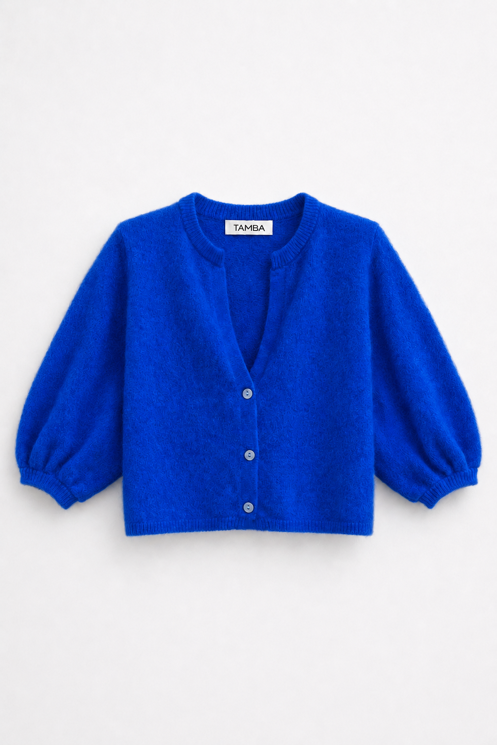 Angora knitted cardigan with V-neck: Einheitsgröße / Marineblau