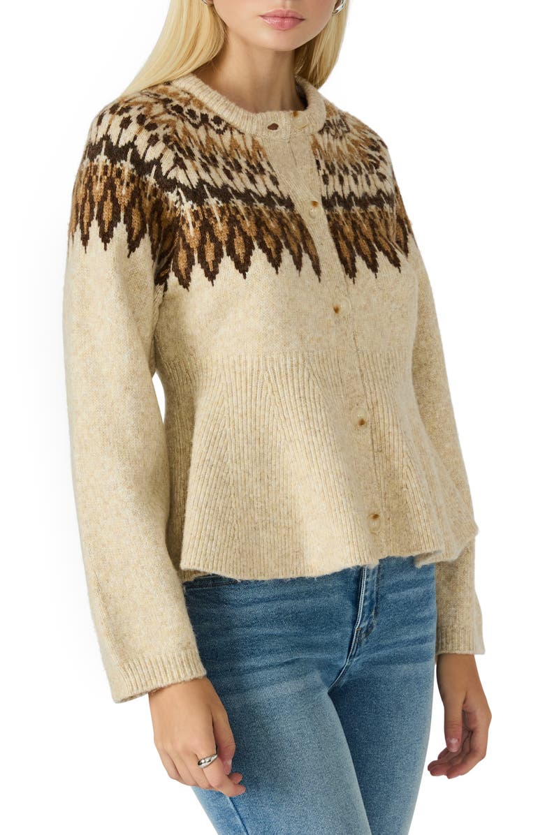 Kyndra Fair Isle Peplum Cardigan