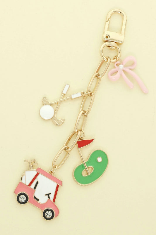 Enamel Golf Theme Bag Charm