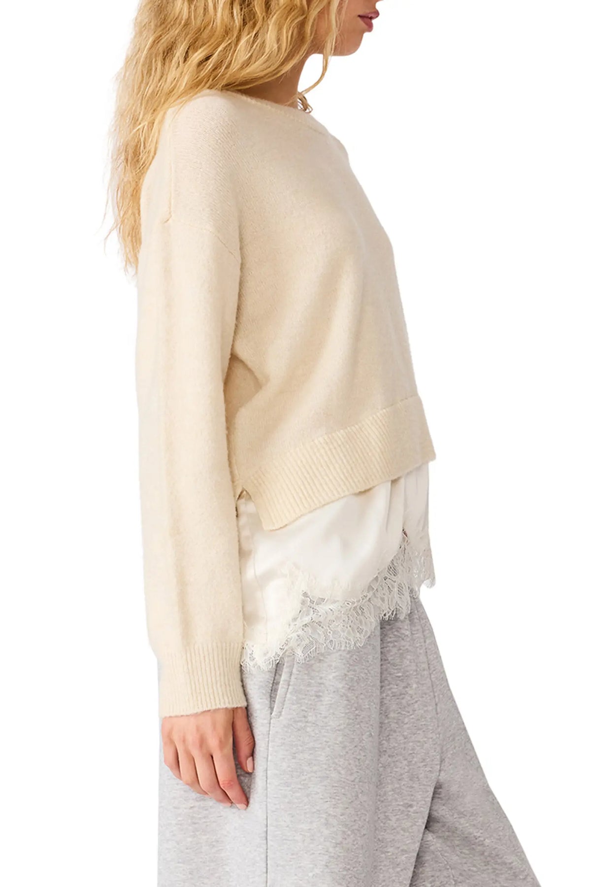 Aries Lace Hem Sweater