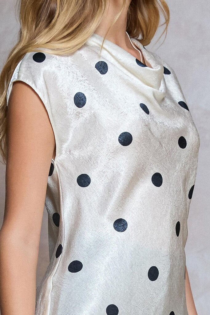 Polka Dot Cowl Top