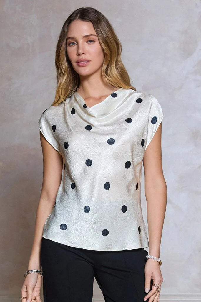 Polka Dot Cowl Top