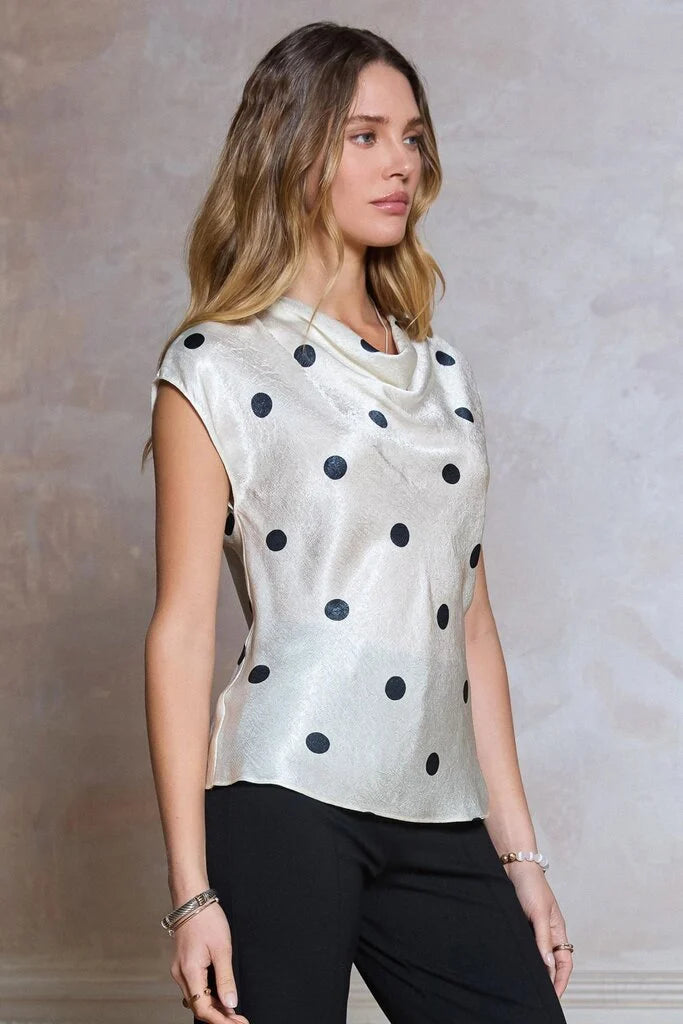 Polka Dot Cowl Top