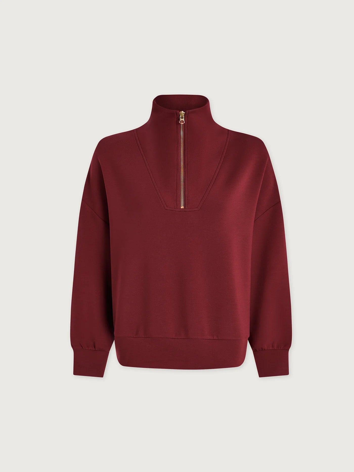 Hawley Half Zip Sweat in New Maroon