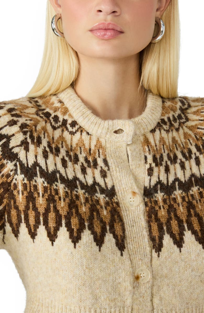 Kyndra Fair Isle Peplum Cardigan
