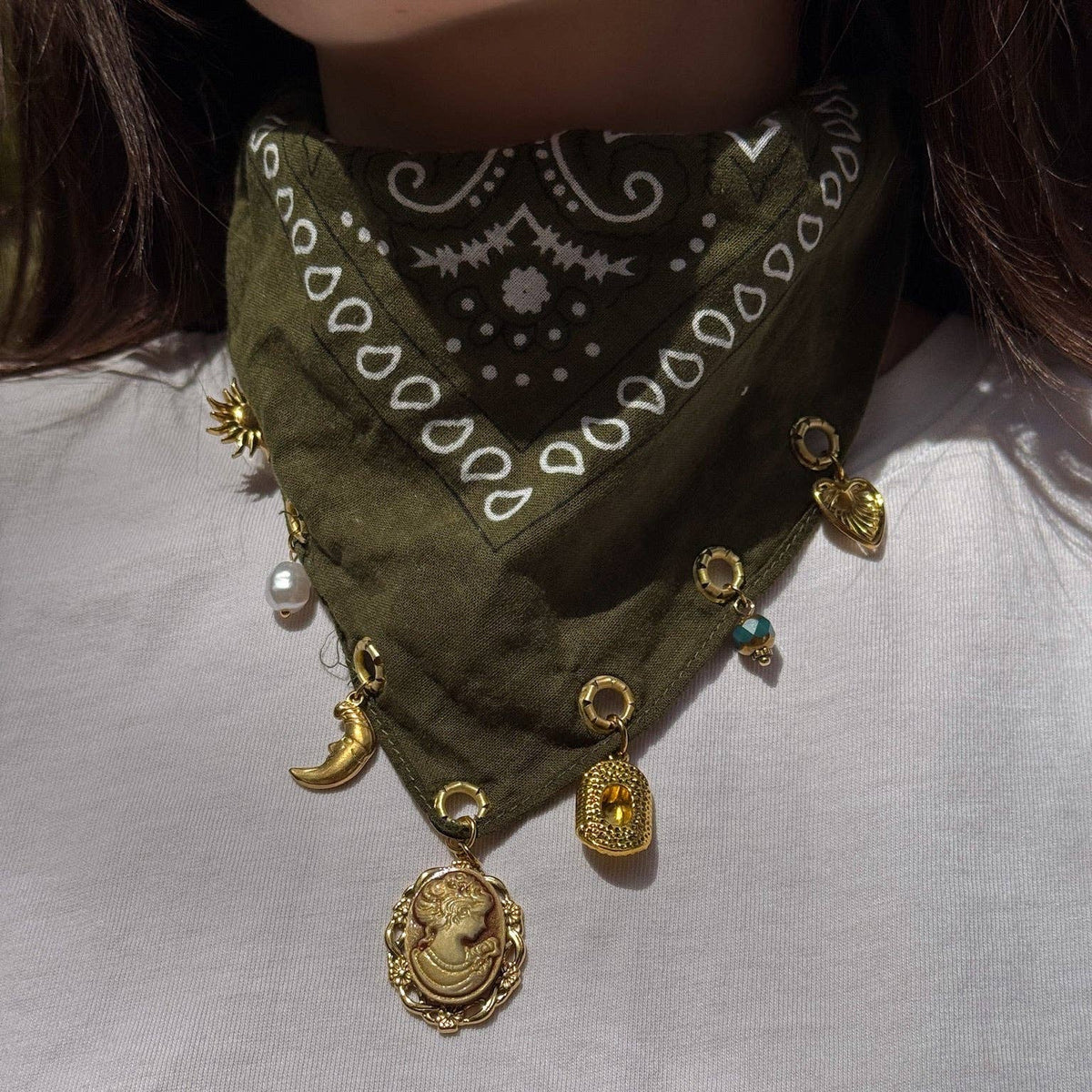 The Mystic Green Bandana Necklace