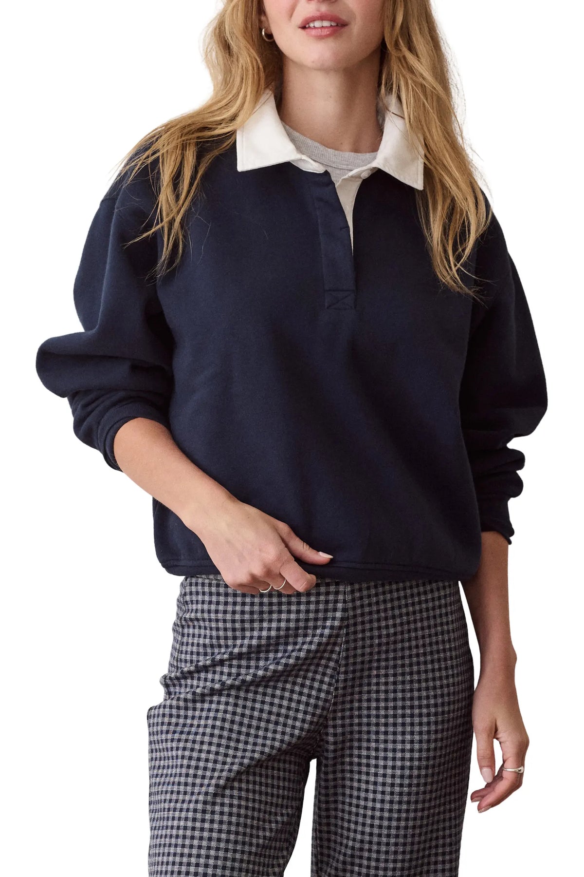 Cloud 9 Cotton Blend Fleece Polo Sweatshirt