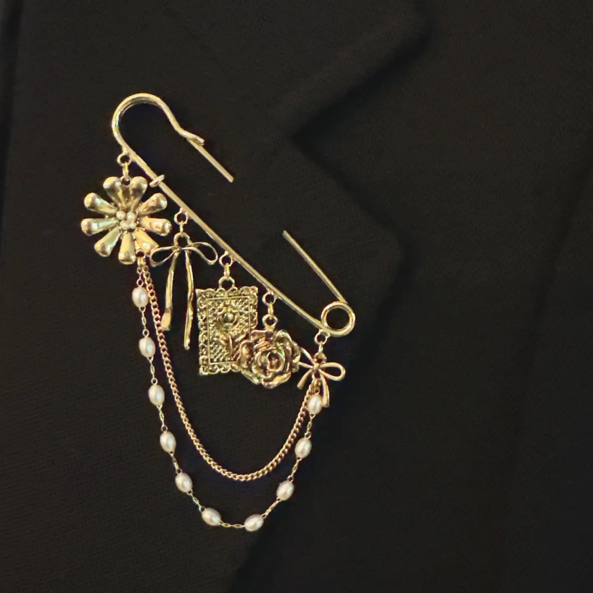 Floral Ribbon Pin Brooch