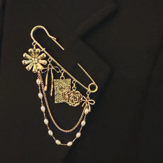 Floral Ribbon Pin Brooch