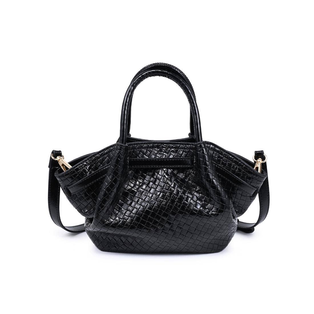 Selena - Embossed Woven Crossbody: Black