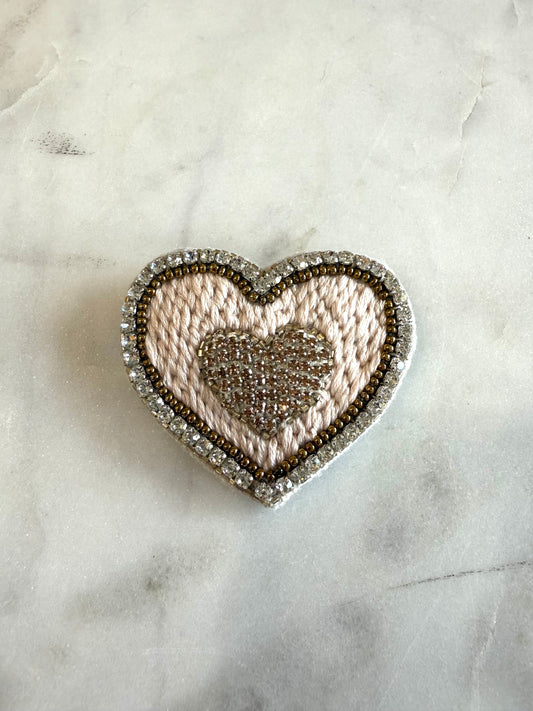 Pink Gold Heart Pin