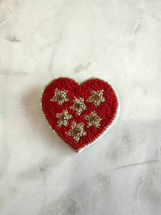 Red Heart Gold Stars Pins