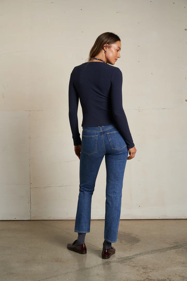 Jolie Navy Rib Sweater