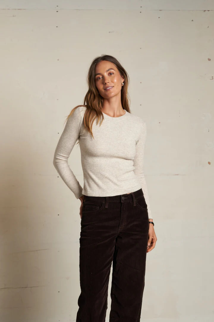 Jolie Oatmeal Rib Sweater