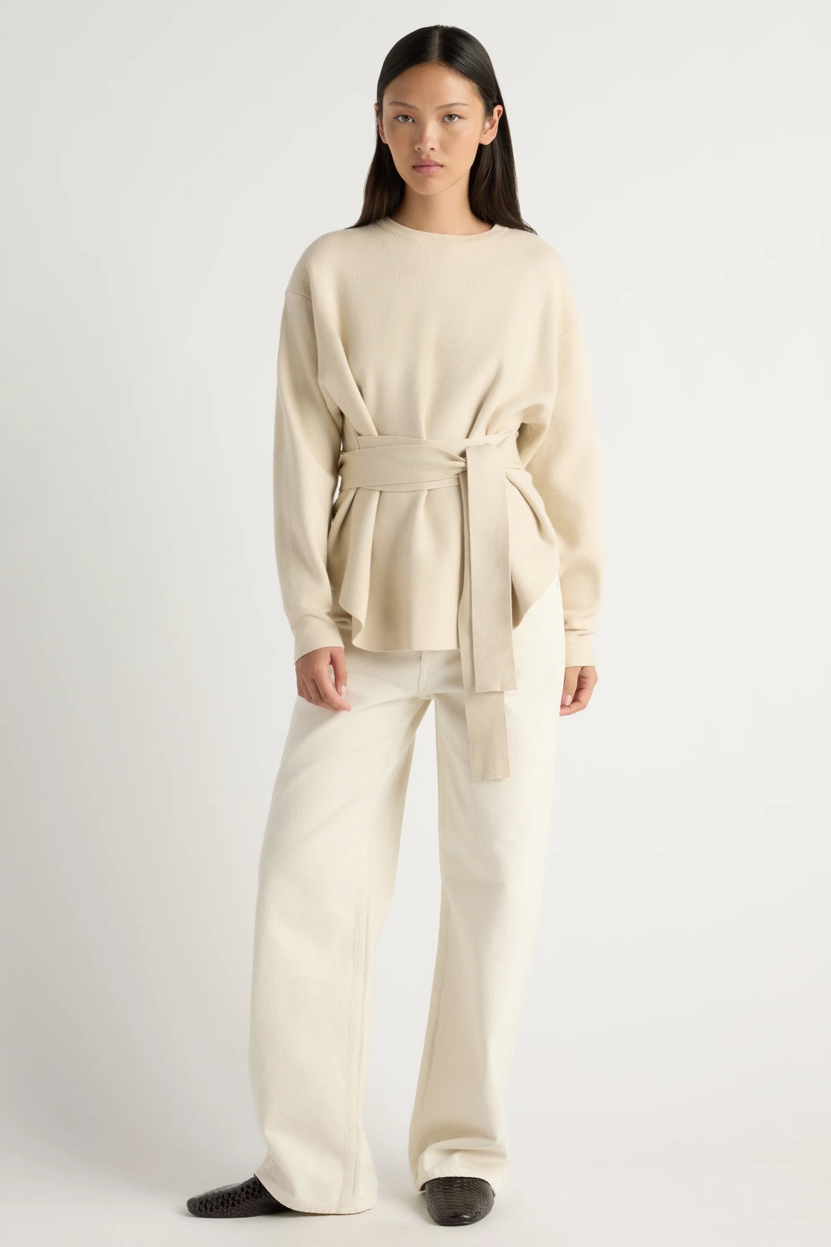 Nara Tie-Front Knit Sweater