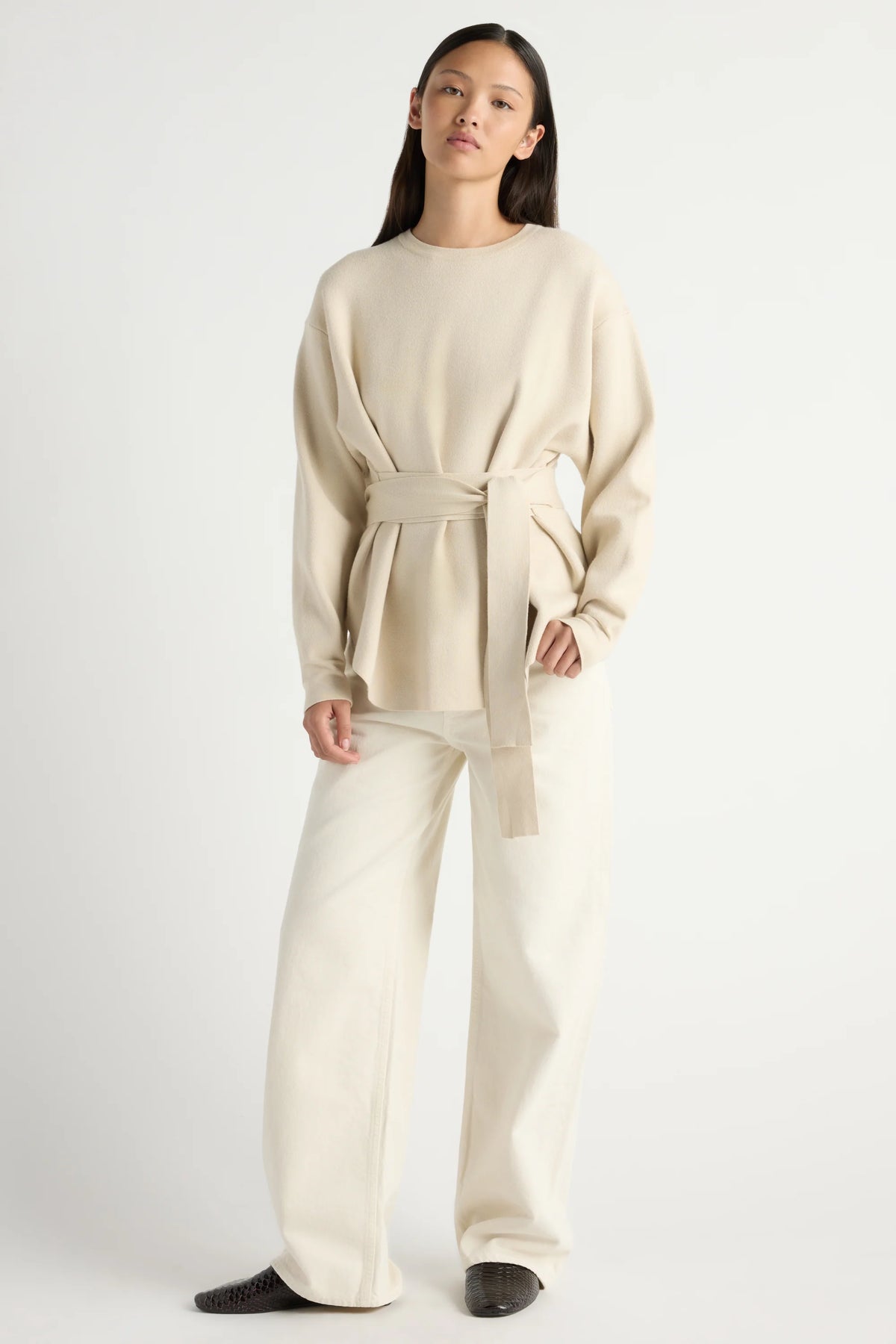 Nara Tie-Front Knit Sweater