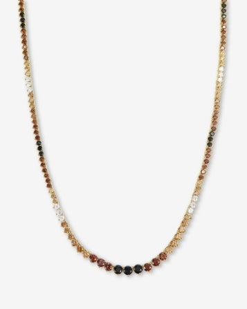 Not Your Basic Graduated Ombre Tennis Necklace 16'