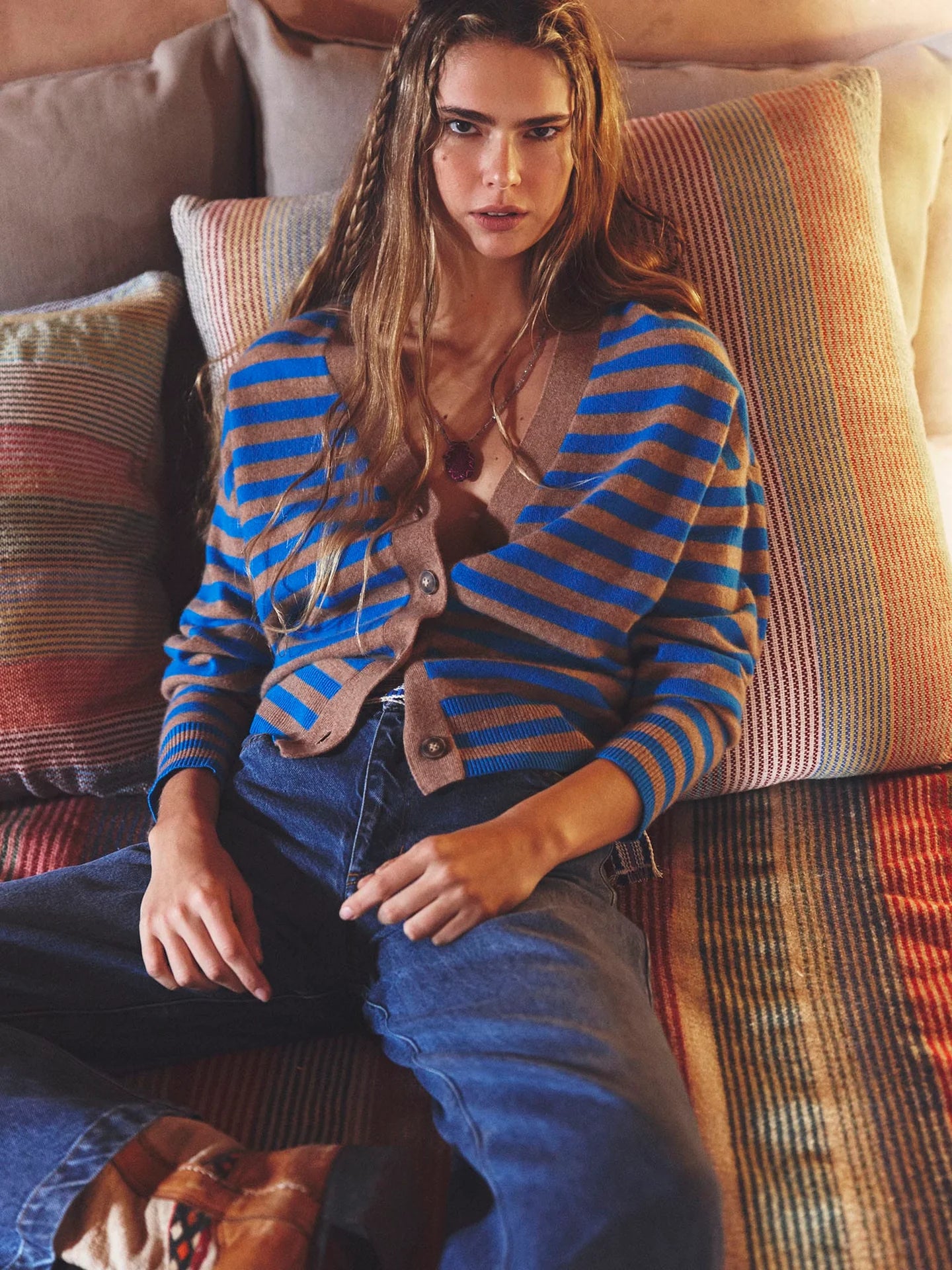 Cobalt Sand Estelle Cardigan