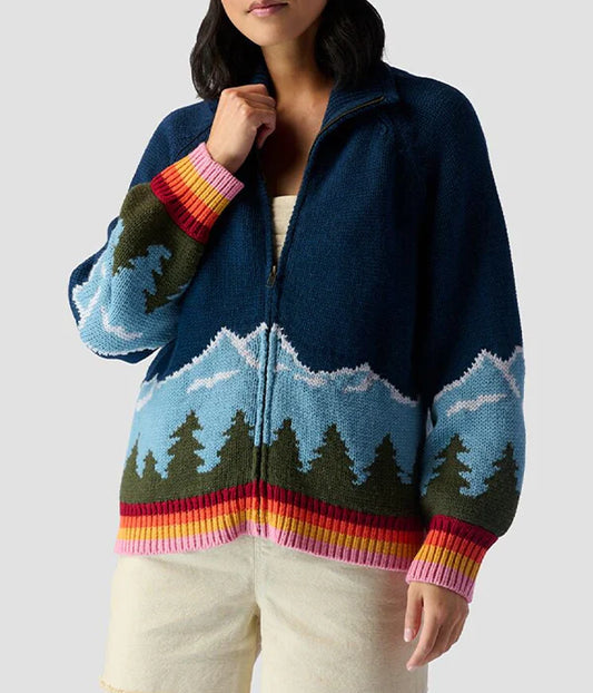 The Vista Full Zip Sweater - Evergreen